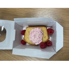 Lemon Drizzle Cake, Raspberries and Mascarpone 