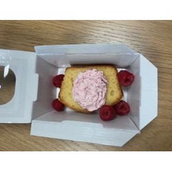 Lemon Drizzle Cake, Raspberries and Mascarpone 